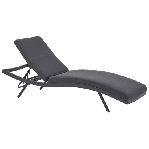Espreguiçadeira com almofada AMELIA Metal Cinzento escuro