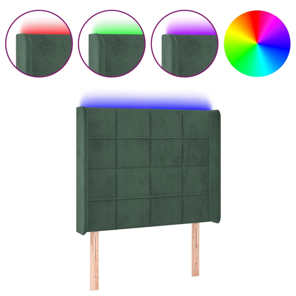 Cabecero Con Led 83 Verde Oscuro