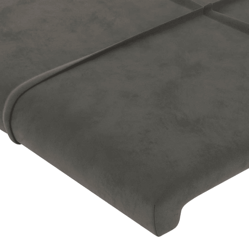 vidaXL Cabeceira de cama c LED veludo 203x16x118128 cm cinza-escuro