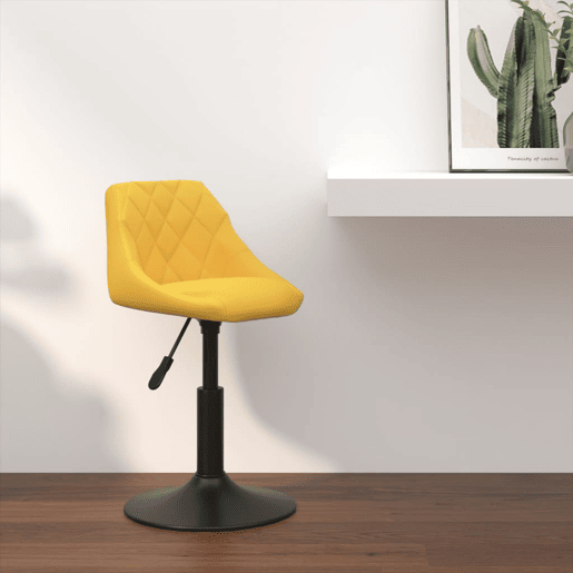 vidaXL Banco de bar veludo amarelo mostarda vidaXL Banco de bar veludo amarelo mostarda