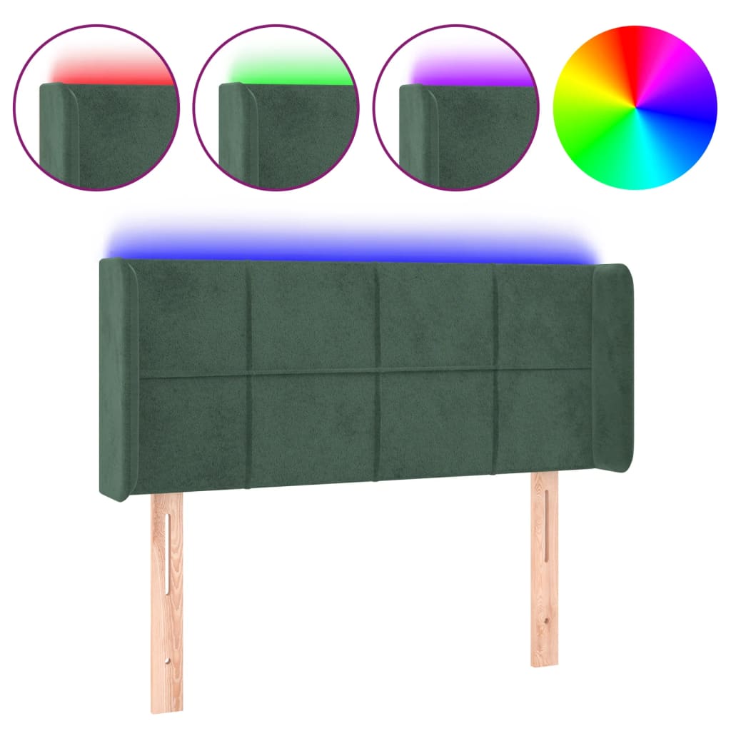 Cabecero Con Led 103 Verde Oscuro