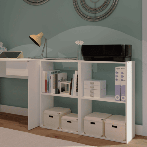 Estante baixa Tibet em branco fosco 75x50x24 cm Estante Estante baixa Tibet em branco fosco 75x50x24 cm Estante