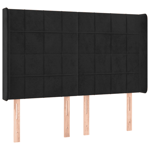 vidaXL Cabeceira de cama c luzes LED veludo 147x16x118128 cm preto vidaXL Cabeceira de cama c luzes LED veludo 147x16x118128 cm preto