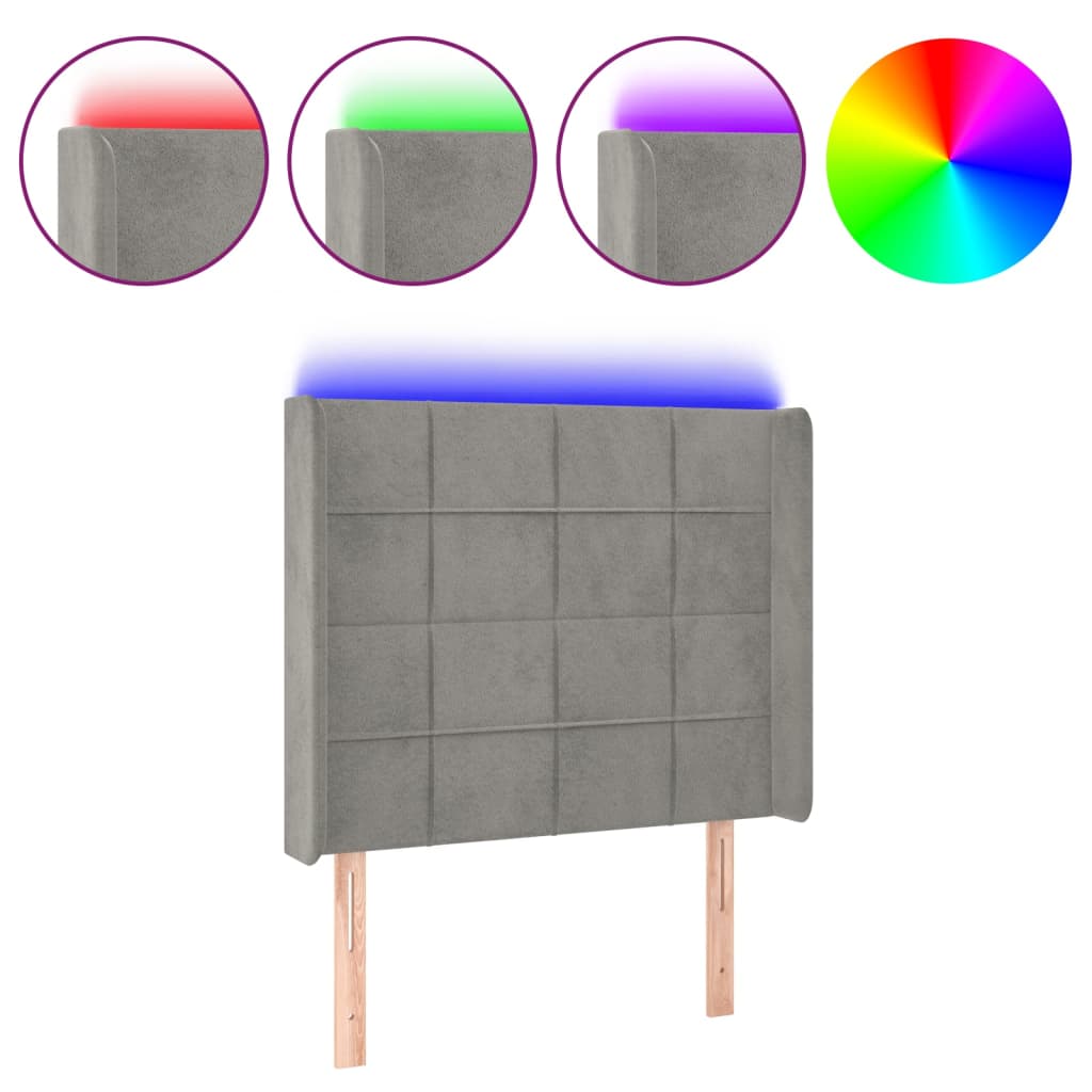 Cabecero Con Led 83 Gris Claro