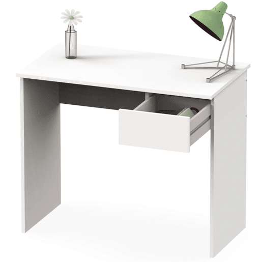 Pacote com mesa de escritório Turin e 2 prateleiras na cor branca. Pacote com mesa de escritório Turin e 2 prateleiras na cor branca.