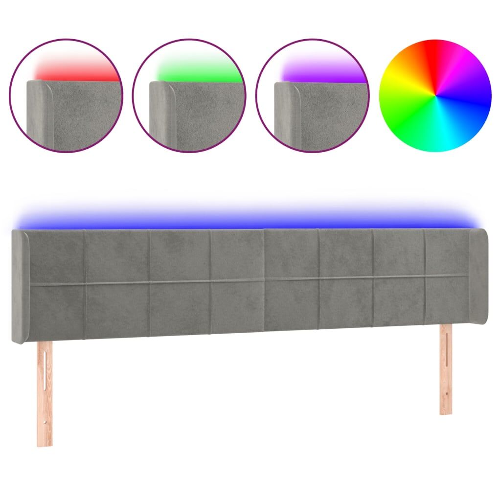 Cabecero Con Led 183 Gris Claro