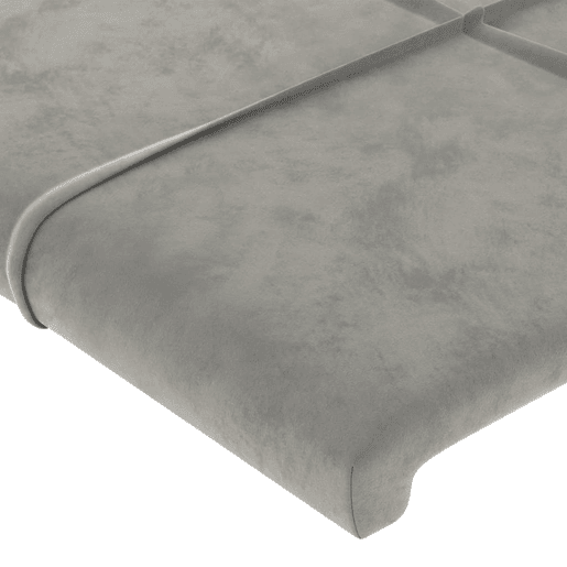 vidaXL Cabeceira cama c luzes LED veludo 183x16x7888 cm cinza-claro