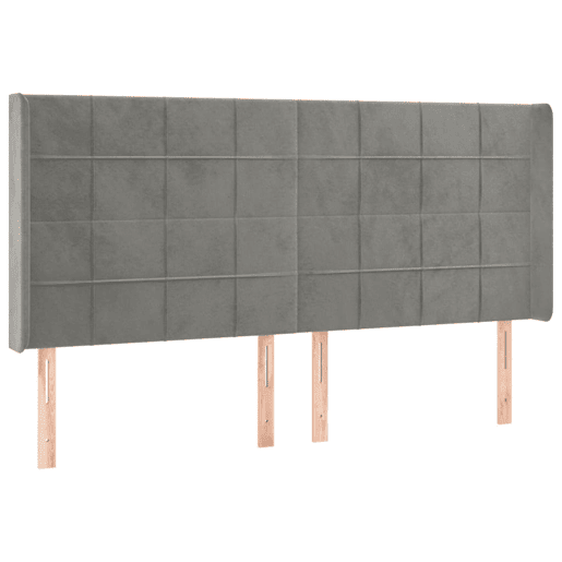 vidaXL Cabeceira cama c luzes LED veludo 163x16x118128cm cinza-claro vidaXL Cabeceira cama c luzes LED veludo 163x16x118128cm cinza-claro