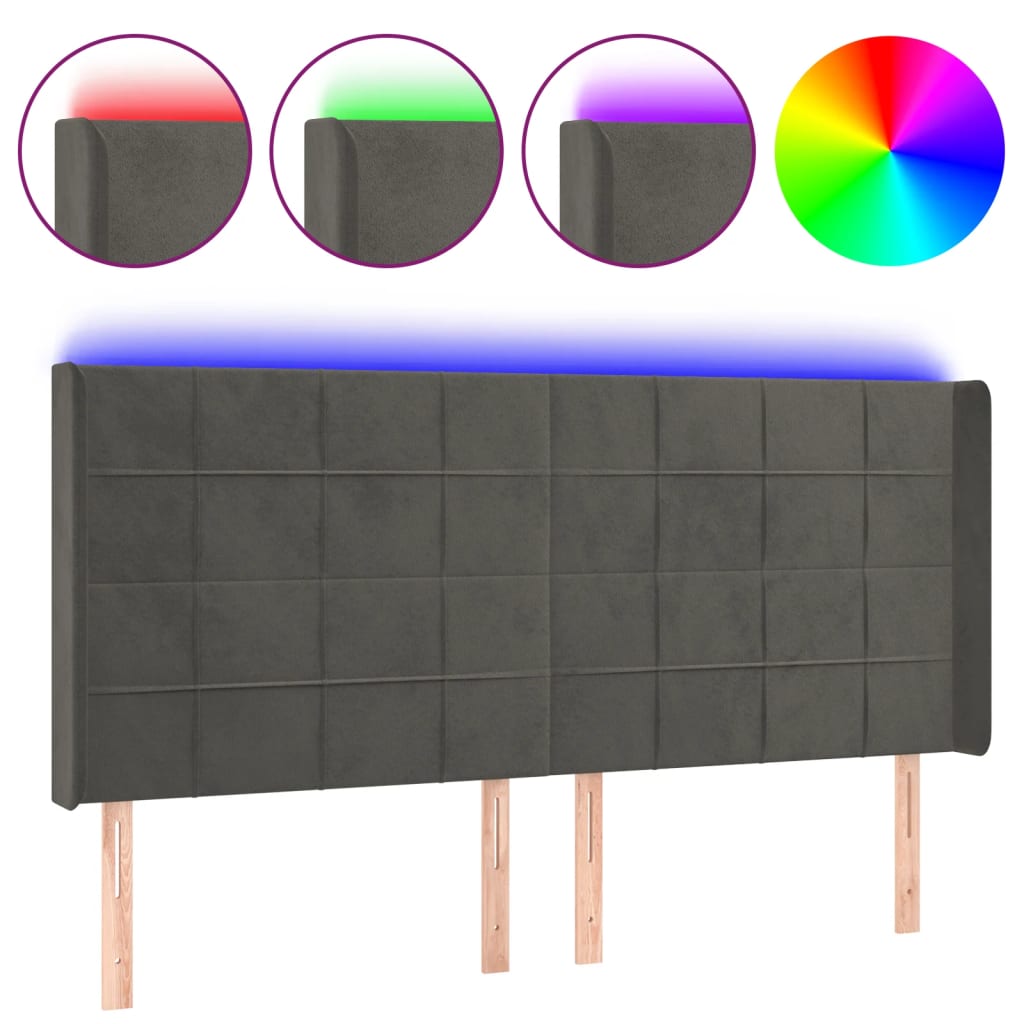 Cabecero Con Led 183 Gris Oscuro