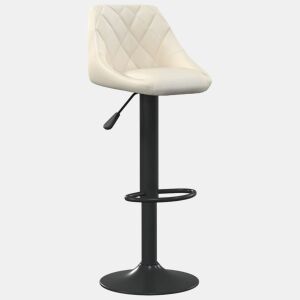 vidaXL Banco de bar veludo cor creme