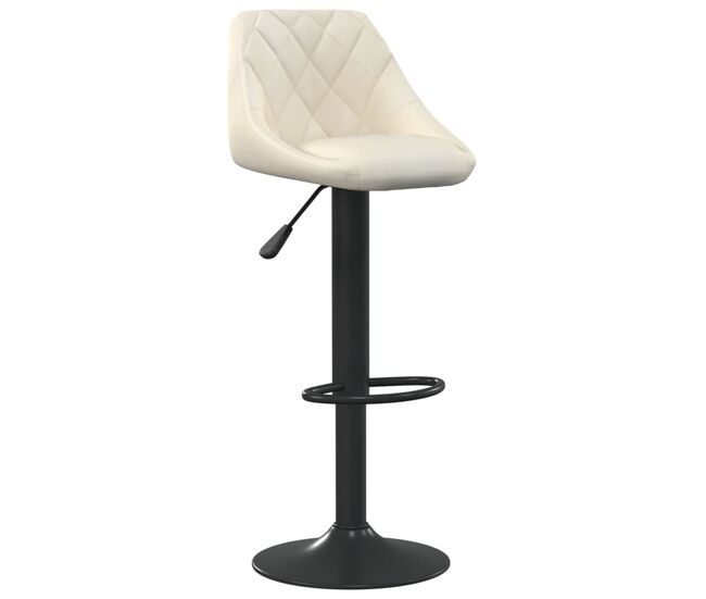 Vidaxl taburete de cocina de terciopelo crema