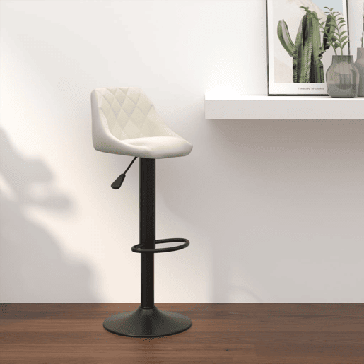 vidaXL Banco de bar veludo cor creme