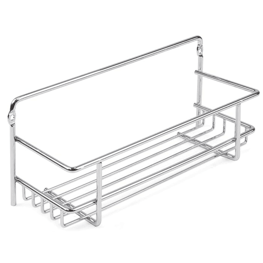 Conjunto de prateleiras de cozinha Supra cromadas com porta-temperos em aço 27x10 cm, modelo Supra