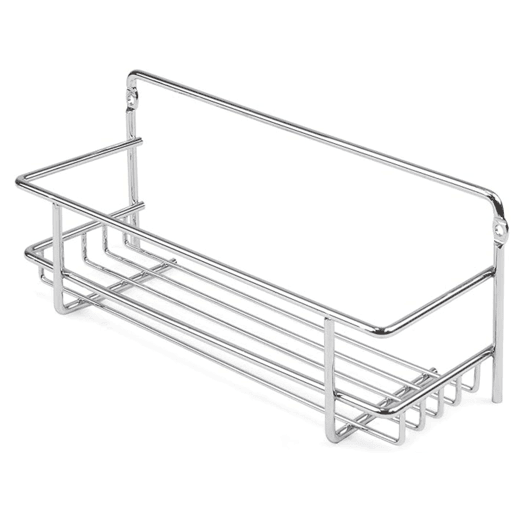 Conjunto de prateleiras de cozinha Supra cromadas com porta-temperos em aço 27x10 cm, modelo Supra