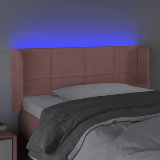 vidaXL Cabeceira de cama c luzes LED veludo 83x16x7888 cm rosa vidaXL Cabeceira de cama c luzes LED veludo 83x16x7888 cm rosa