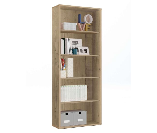 Librería alta en color roble gold 197x76x33 cm estantería moderna