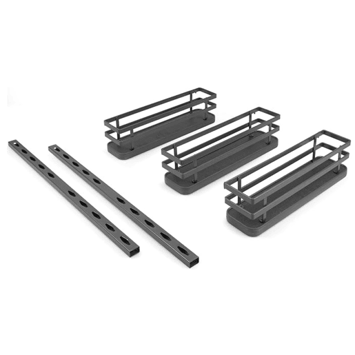 Porta-tempero Titane Kitchen em aço cinza antracite com kit 32,735x10 cm Largura 35 cm Altura 54,6 cm