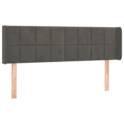 vidaXL Cabeceira cama c luzes LED veludo 147x16x7888cm cinza-escuro vidaXL Cabeceira cama c luzes LED veludo 147x16x7888cm cinza-escuro