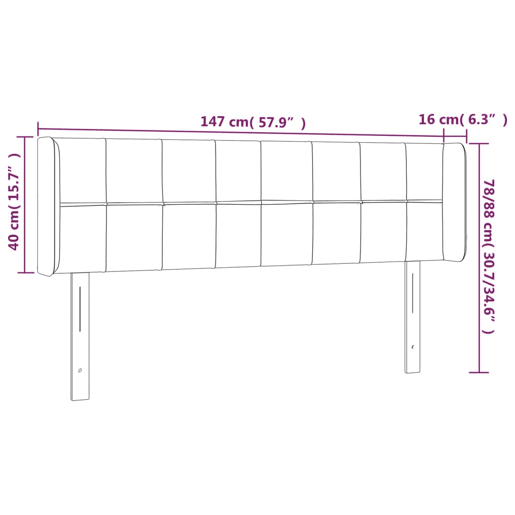 vidaXL Cabeceira cama c luzes LED veludo 147x16x7888cm cinza-escuro vidaXL Cabeceira cama c luzes LED veludo 147x16x7888cm cinza-escuro