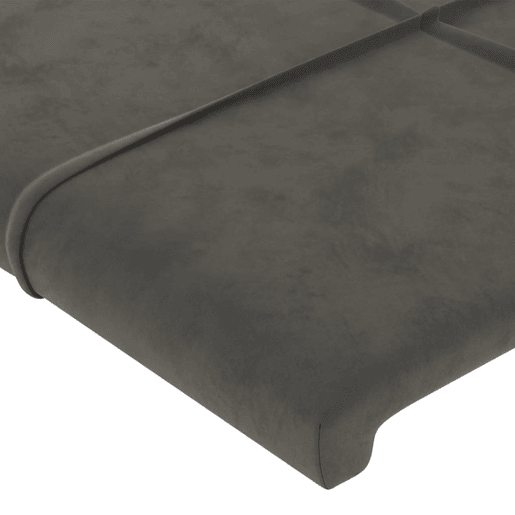 vidaXL Cabeceira cama c luzes LED veludo 163x16x7888cm cinza-escuro