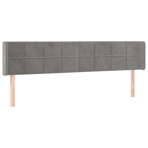 vidaXL Cabeceira cama c luzes LED veludo 203x16x7888 cm cinza-claro vidaXL Cabeceira cama c luzes LED veludo 203x16x7888 cm cinza-claro