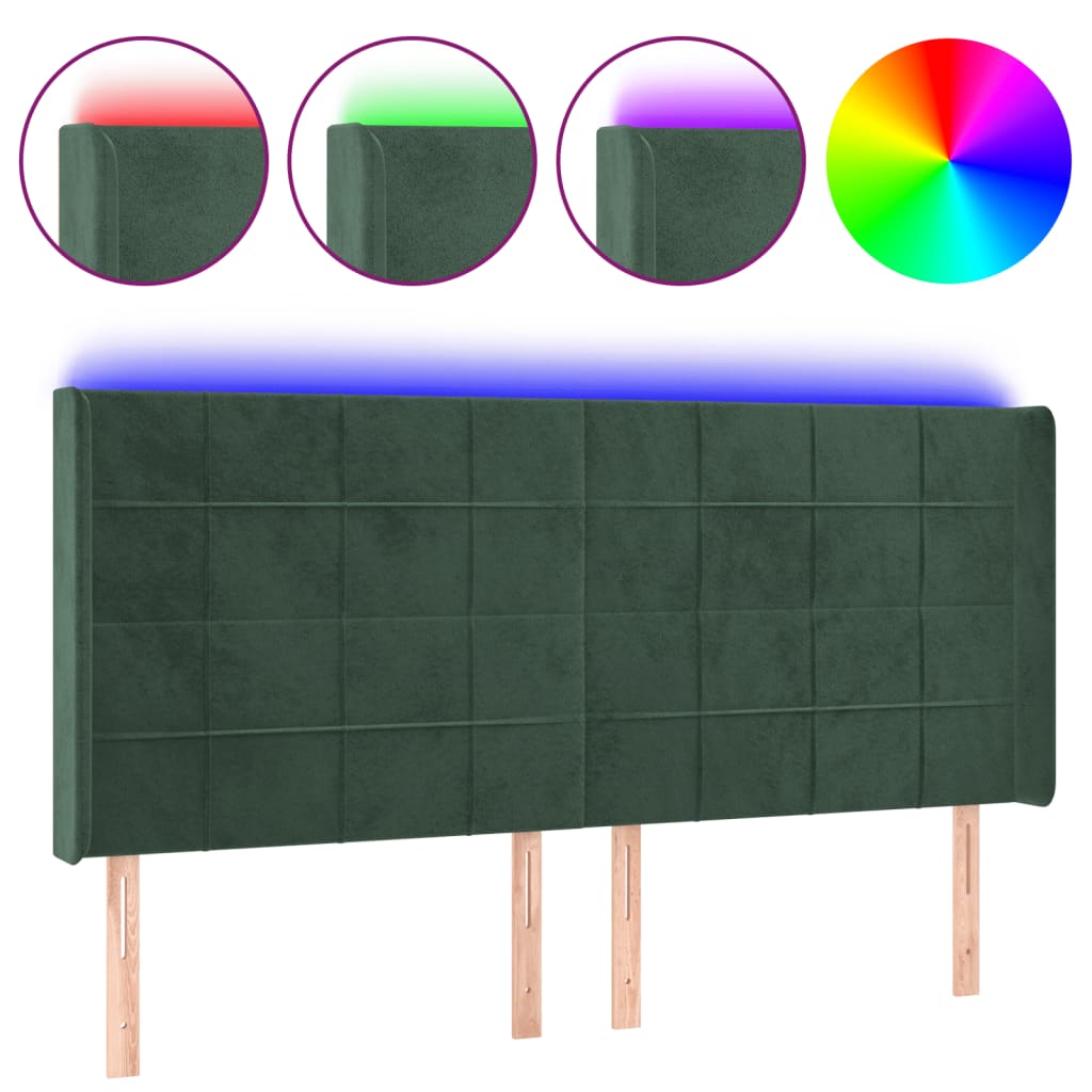Cabecero Con Led 183 Verde Oscuro