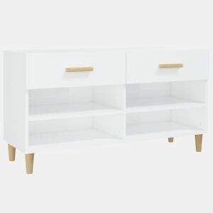 vidaXL Sapateira 102x35x55 cm derivados de madeira branco brilhante
