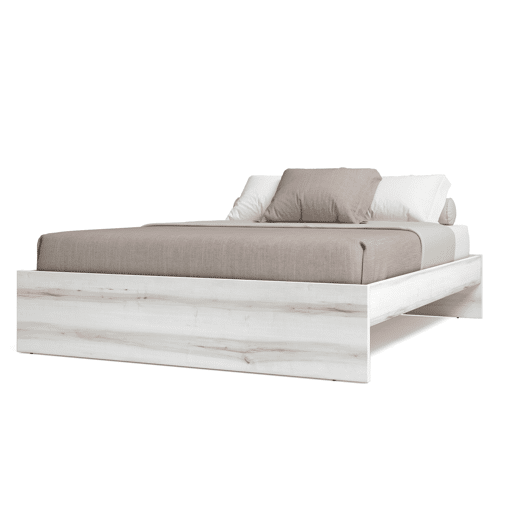 Cama de arco estilo contemporâneo para quarto de casal em branco 150x190 cm Cama de arco estilo contemporâneo para quarto de casal em branco 150x190 cm