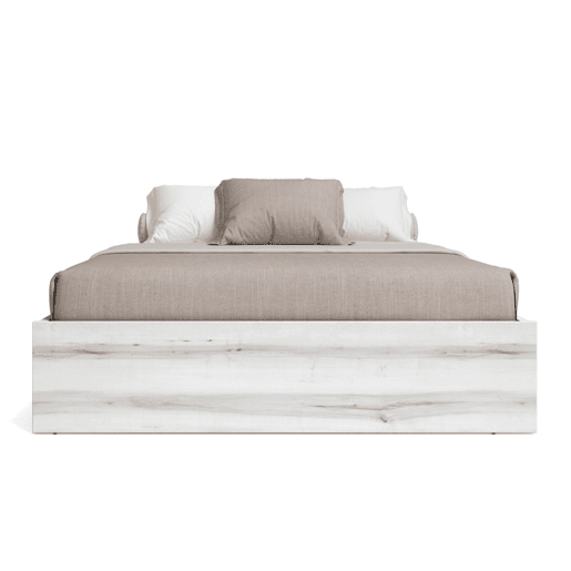 Cama de arco estilo contemporâneo para quarto de casal em branco 150x190 cm Cama de arco estilo contemporâneo para quarto de casal em branco 150x190 cm