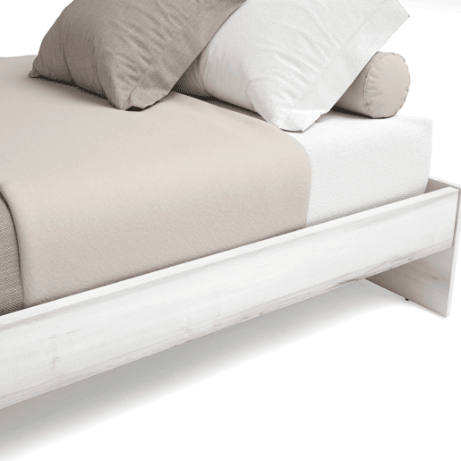 Cama de arco estilo contemporâneo para quarto de casal em branco 150x190 cm Cama de arco estilo contemporâneo para quarto de casal em branco 150x190 cm