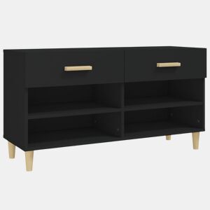 vidaXL Sapateira 102x35x55 cm derivados de madeira preto