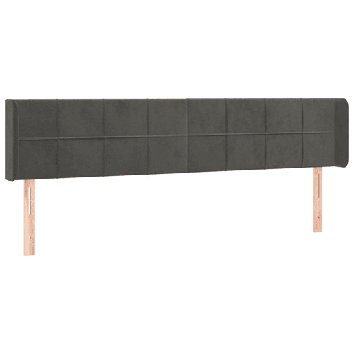 vidaXL Cabeceira cama c luzes LED veludo 203x16x7888cm cinza-escuro