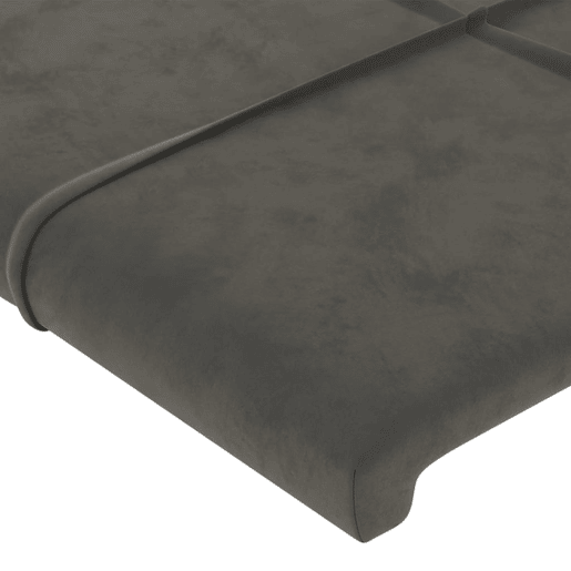 vidaXL Cabeceira cama c luzes LED veludo 203x16x7888cm cinza-escuro