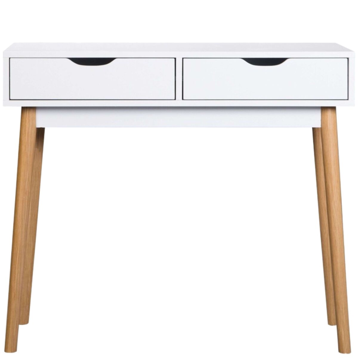 Mueble recibidor fiano en color blanco con 2 cajones 78x90x35 cm