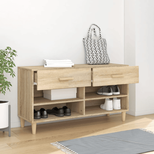 vidaXL Sapateira 102x35x55 cm derivados de madeira cor carvalho sonoma vidaXL Sapateira 102x35x55 cm derivados de madeira cor carvalho sonoma