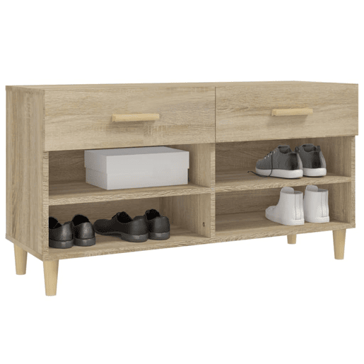 vidaXL Sapateira 102x35x55 cm derivados de madeira cor carvalho sonoma vidaXL Sapateira 102x35x55 cm derivados de madeira cor carvalho sonoma
