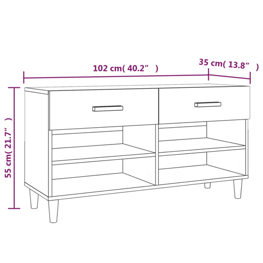 vidaXL Sapateira 102x35x55 cm derivados de madeira cor carvalho sonoma vidaXL Sapateira 102x35x55 cm derivados de madeira cor carvalho sonoma