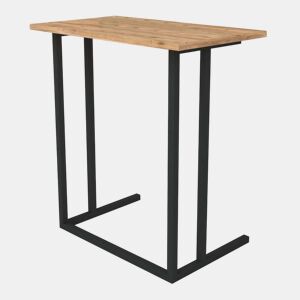 Mesa lateral para sala de estar em preto e carvalho safir 60x65x36 cm