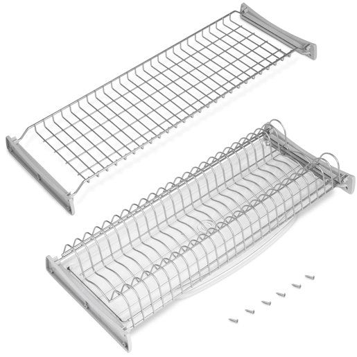 Escorredor de pratos Suprastar para módulo de 60 cm de altura em cinza com aço alumínio pintado 57x9x27 cm
