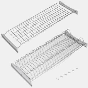 Escorredor de pratos Suprastar para módulo de 60 cm de altura em cinza com aço alumínio pintado 57x9x27 cm