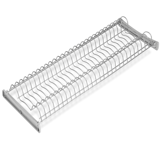 Escorredor de pratos Suprastar para módulo de 60 cm de altura em cinza com aço alumínio pintado 57x9x27 cm