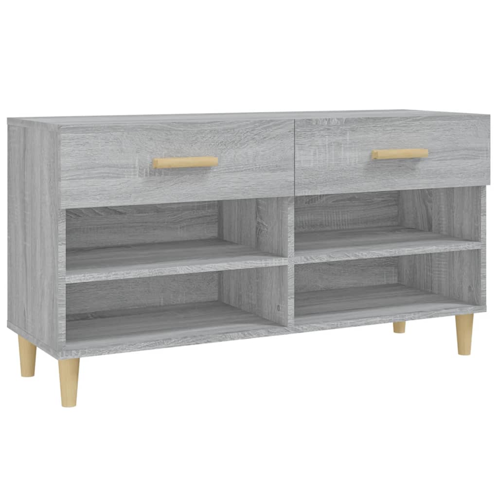 Vidaxl mueble zapatero madera contrachapada gris sonoma 102x35x55 cm