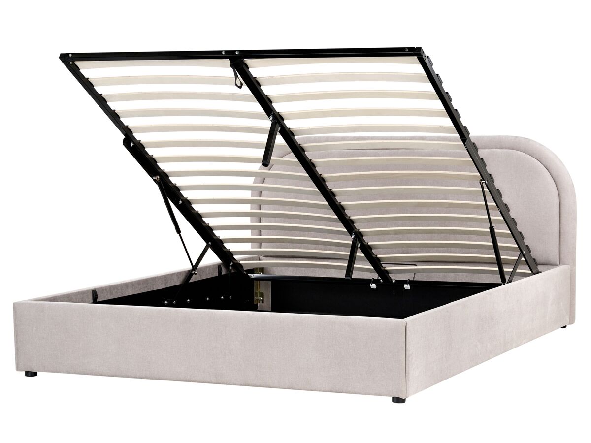 Beliani Cama con almacenaje Poliéster QUILLIEN 172x217 Gris