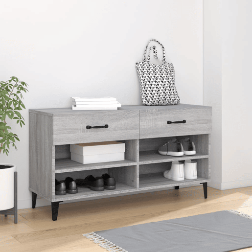 vidaXL Sapateira 102x35x55 cm derivados de madeira sonoma cinza