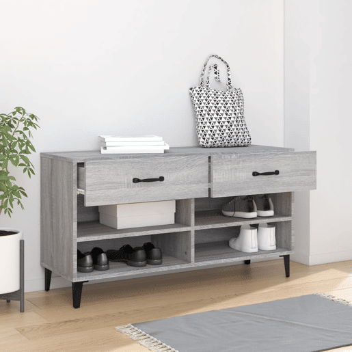 vidaXL Sapateira 102x35x55 cm derivados de madeira sonoma cinza