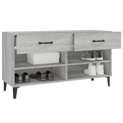 vidaXL Sapateira 102x35x55 cm derivados de madeira sonoma cinza