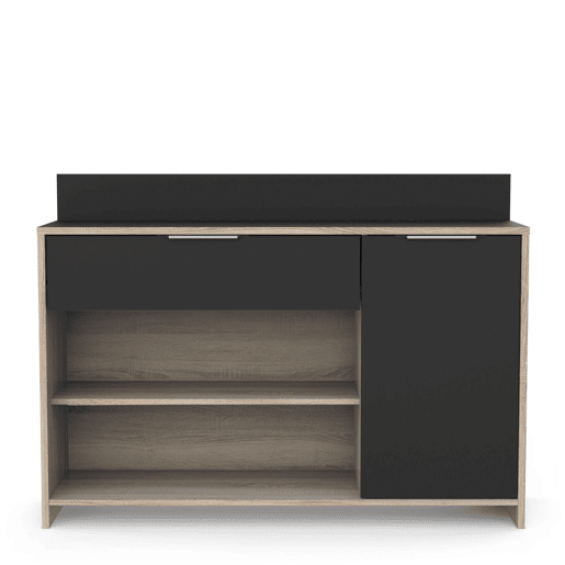 Armário auxiliar para micro-ondas Carvalho e Preto 123x85x40 cm Armário auxiliar para micro-ondas Carvalho e Preto 123x85x40 cm