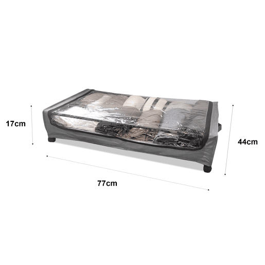 Organizador Square para debaixo da cama u2013 Rodas e tampa transparente u2013 Dobrável para roupas e sapatos u2013 Nyana Home