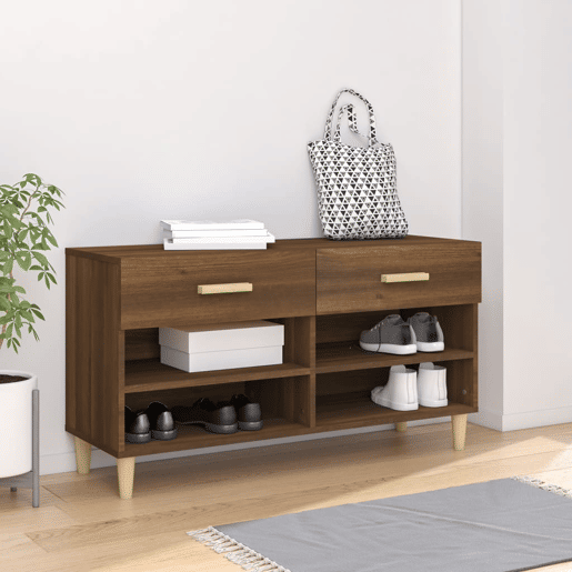 vidaXL Sapateira 102x35x55 cm derivados de madeira carvalho castanho vidaXL Sapateira 102x35x55 cm derivados de madeira carvalho castanho