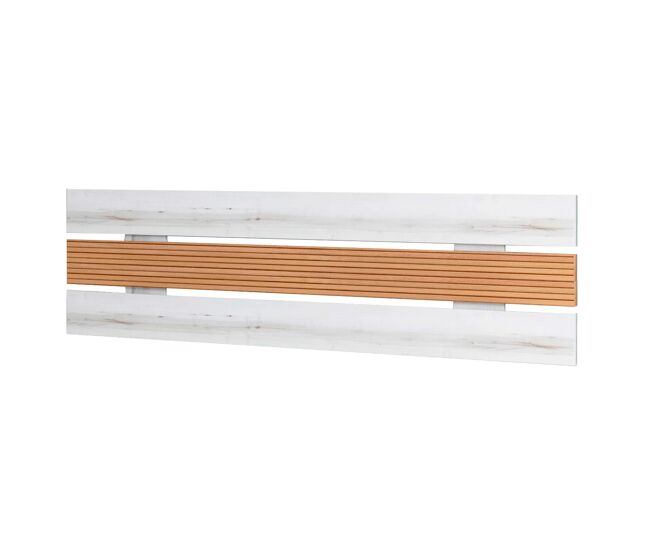Pack muebles dormitorio matrimonio arles nórdicos modernos color blanco albo y roble rayado